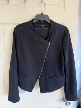 Apt. 9 Black Asymmetrical Zip Blazer